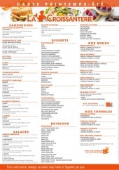 Menu La croissanterie - Les sandwichs, salades,...