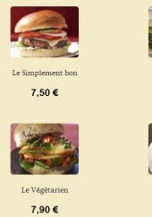 Menu Le Bistro Bobo - Les burgers 