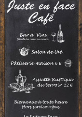 Menu Le juste en face - L'assiette rustique du terroir et la pâtisserie maison