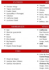 Menu Red Peppers - La carte
