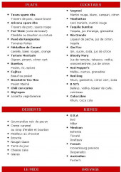 Menu Red Peppers - La carte suite