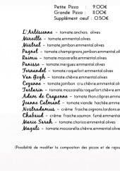 Menu Les lavandes - Les pizzas à emporter
