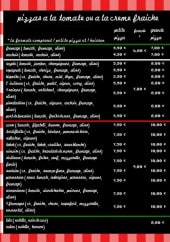 Menu Pizzeria Les 2 Cade - Les pizzas