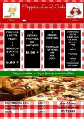 Menu Pizzeria Les 2 Cade - Les formules et boissons