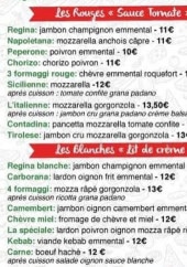 Menu La mandibulle - Les pizzas