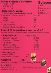 Menu La mandibulle - Les galettes, paninis et hamburgers,...