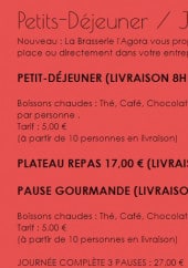 Menu L'Agora - Petit déjeuner