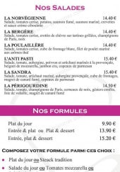 Menu Le Sandra - Les salades et formules