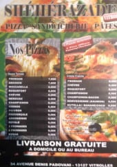 Menu Shéhérazade. M - Les pizzas