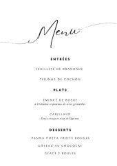 Menu Twenty Beer & Food - Exemple de menu