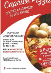 Menu Caprice Pizza - Carte et menu Caprice Pizza  Gignac-la-Nerthe