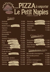 Menu Le petit Naples - Les pizzas