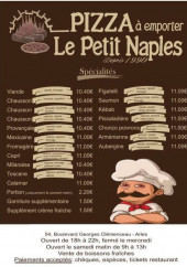 Menu Le petit Naples - Les spécialités