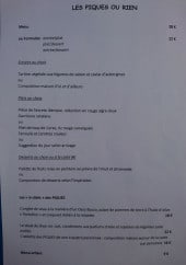 Menu Les piques ou rien - Les entrées, plats,...