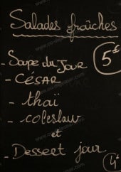 Menu Bistrot Steak House - Les salades fraîches