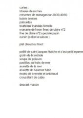 Menu Chez Gus coquillage et Crustacé - Les moules, crevettes ...