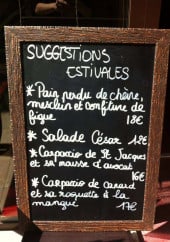 Menu Cohiba Café - Suggestions du chef