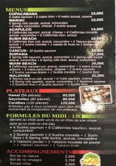 Menu Sushi beach - Menu