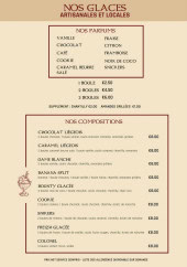 Menu La Table des Celtes - Les glaces