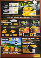 Menu Cappadoce - Les tacos, paninis, burgers...