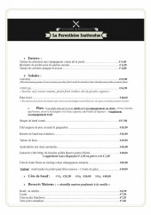 Menu La parenthèse inattendue - Les plats à la carte