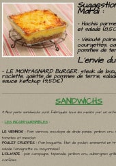 Menu Les Marmitons - Suggestion et sandwiches