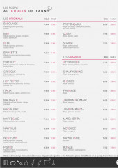 Menu PizzAp - Les pizzas