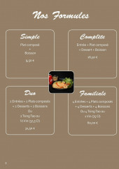 Menu Restaurant Orchidée - Les formules