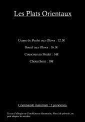 Menu Window Traiteur - Les plats orientaux