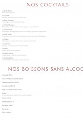 Menu Royal Provence - Les cocktails et boissons sans alcool