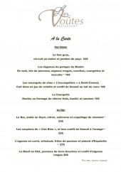 Menu Les voûtes - Pour débuter et plats 