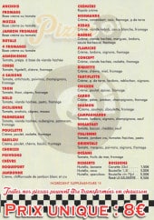 Menu Pizza 8 - Anchois, fromages, mozza, ...