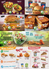 Menu Chicken Drive - Twist, salades et desserts,...