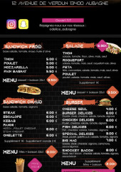 Menu O’Delices - Les sandwichs, burgers et salades,..