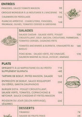 Menu Sista - La carte