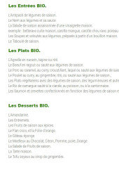 Menu Valentine Bio - Les menus bio