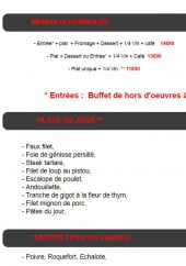 Menu La Cantine Clesud - Les menus et formules 