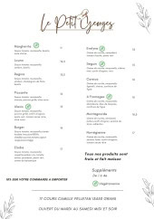 Menu Le Petit Georges - Les pizzas et burgers