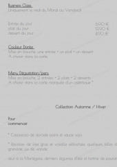 Menu Gusto caffe - Les formules 