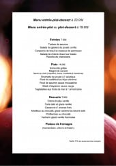 Menu Hôtel Restaurant Kyriad - Le menu à 23€ et 19€