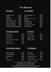Menu Kariné - Les boissons