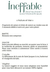 Menu Ineffable - Le menu