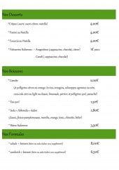Menu Goûter L'italie - Desserts, boissons, et formules 