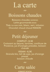 Menu Le café de l’horloge - La carte