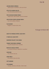 Menu LES 105 - Les  plats  , fromages et desserts