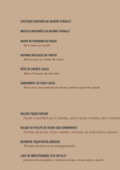 Menu LES 105 - Les entrées et plats