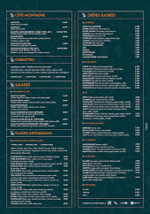 Menu Tata Suzette - Les crêpes sucrées, omelettes et salades, ...