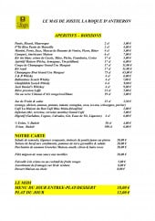 Menu Le Mas de Jossyl - Apéritifs