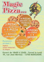 Menu Magic Pizza - Carte et menu Magic Pizza Marignane