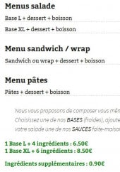 Menu O’CroqVert - Les menus